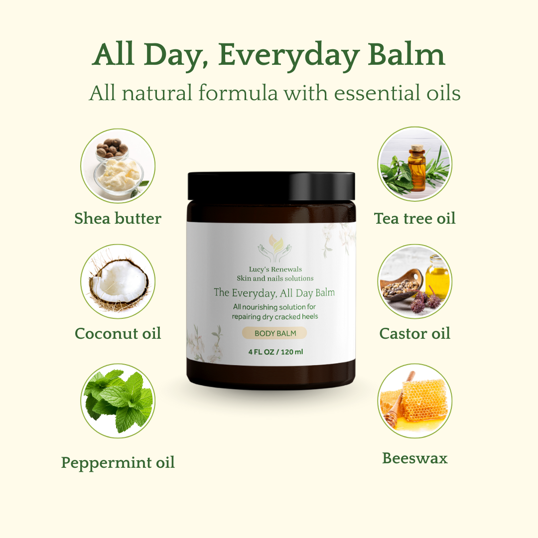 Water-Free Cracked Heels Repair Balm – Dry Skin Treatment – 100% Natural Ingredients