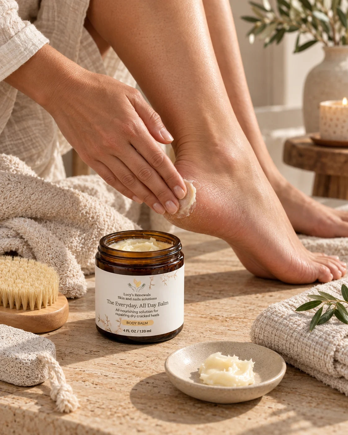 A quiet moment of care for dry heels